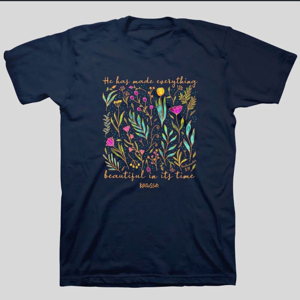 Kerusso Women's Adult Cotton Short Sleeve T-Shirt - "He Has Made Everything" New